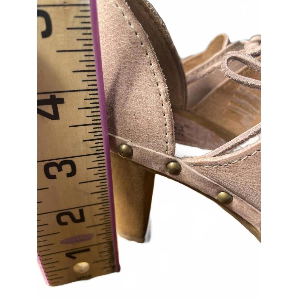 Sanita Clogs Danish Women's 35 Pink Suede Mules Wooden Heels - Picture 5 of 7